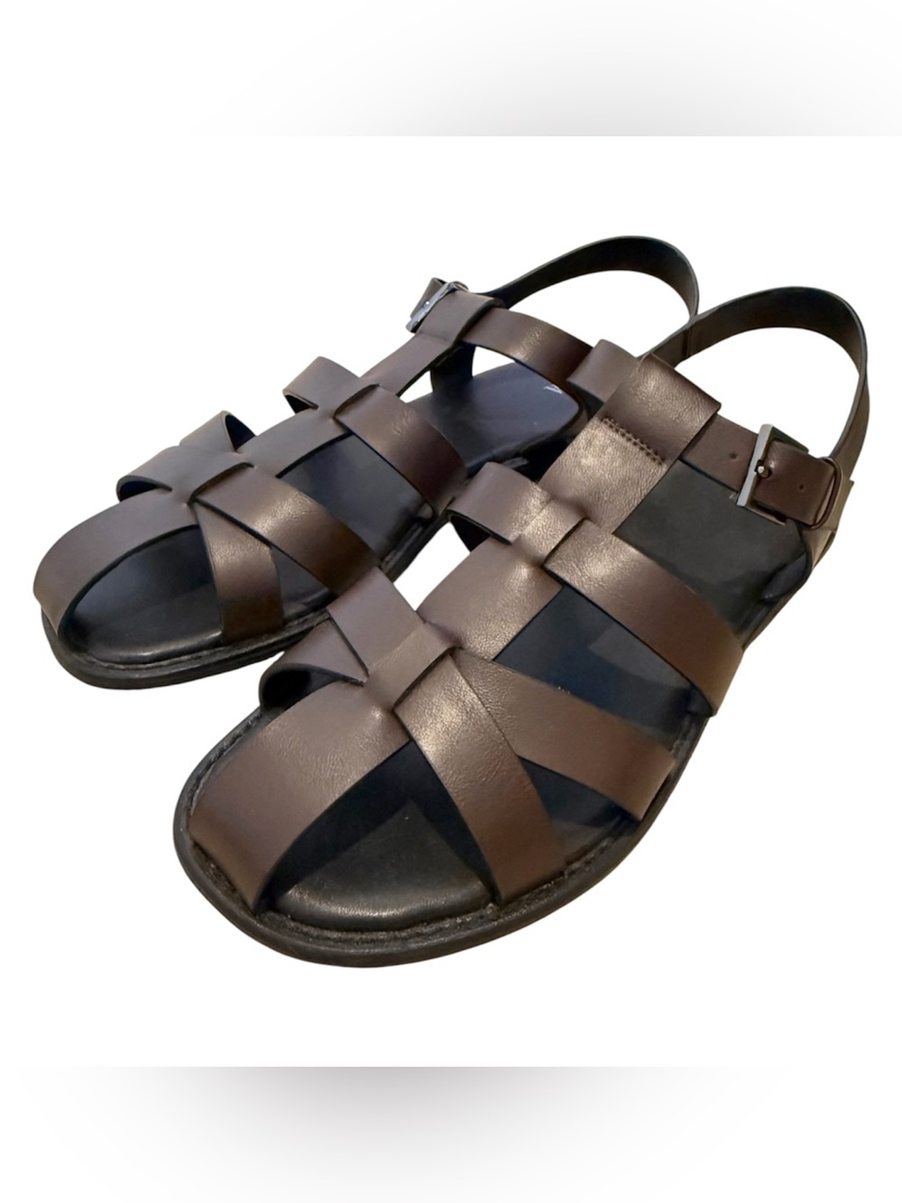 ZARA Brown Leather Fishermen Sandals size 40